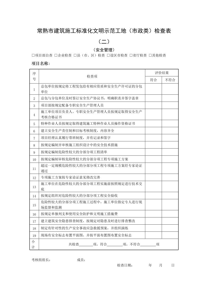 常熟建筑施工标准化文明示范工地政类检查概况表.doc_第3页