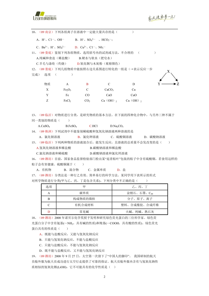 2009年度中考化学试题汇编.doc_第2页