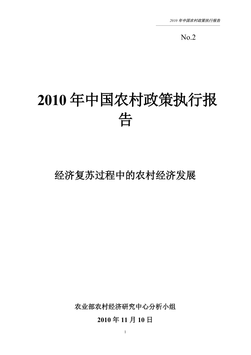 2010年度中国农村政策执行报告.doc_第1页