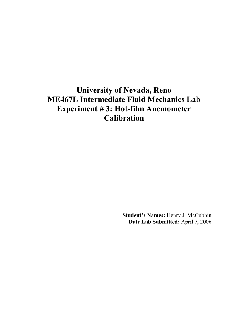 university of nevada, reno me467l intermediate fluid mechanics lab.doc_第1页