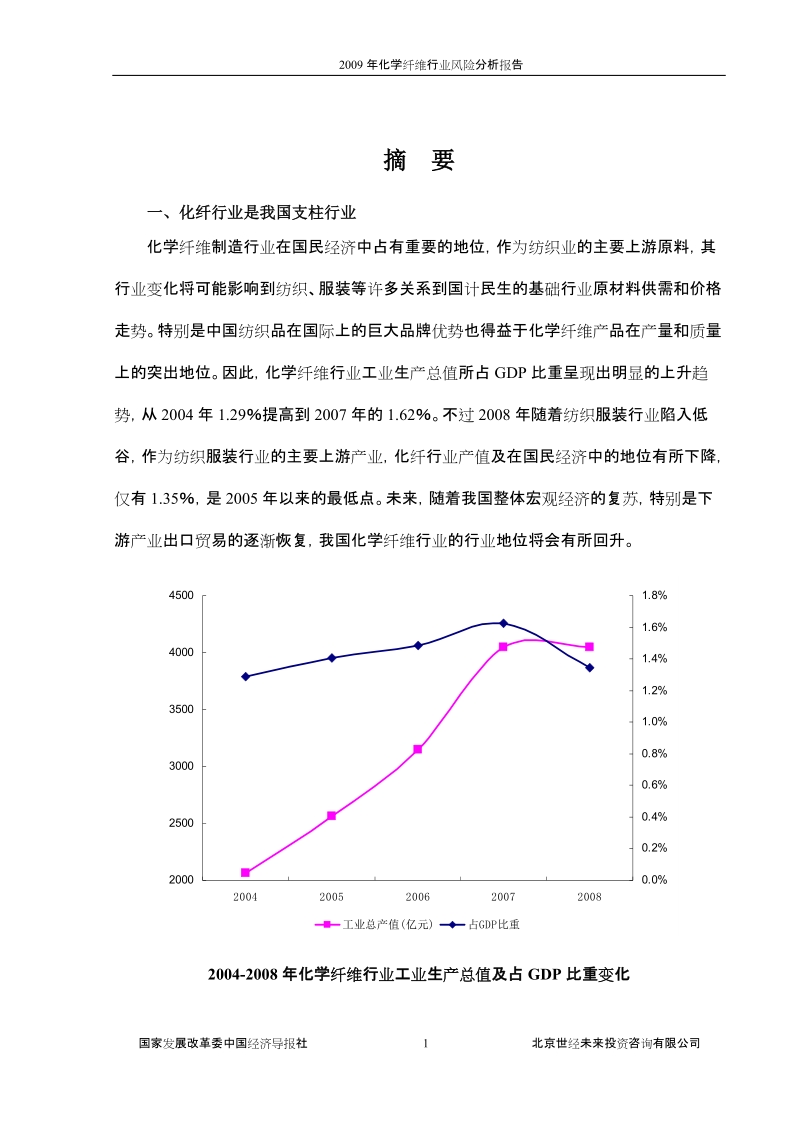 2009年化学纤维行业风险分析报告.doc_第1页