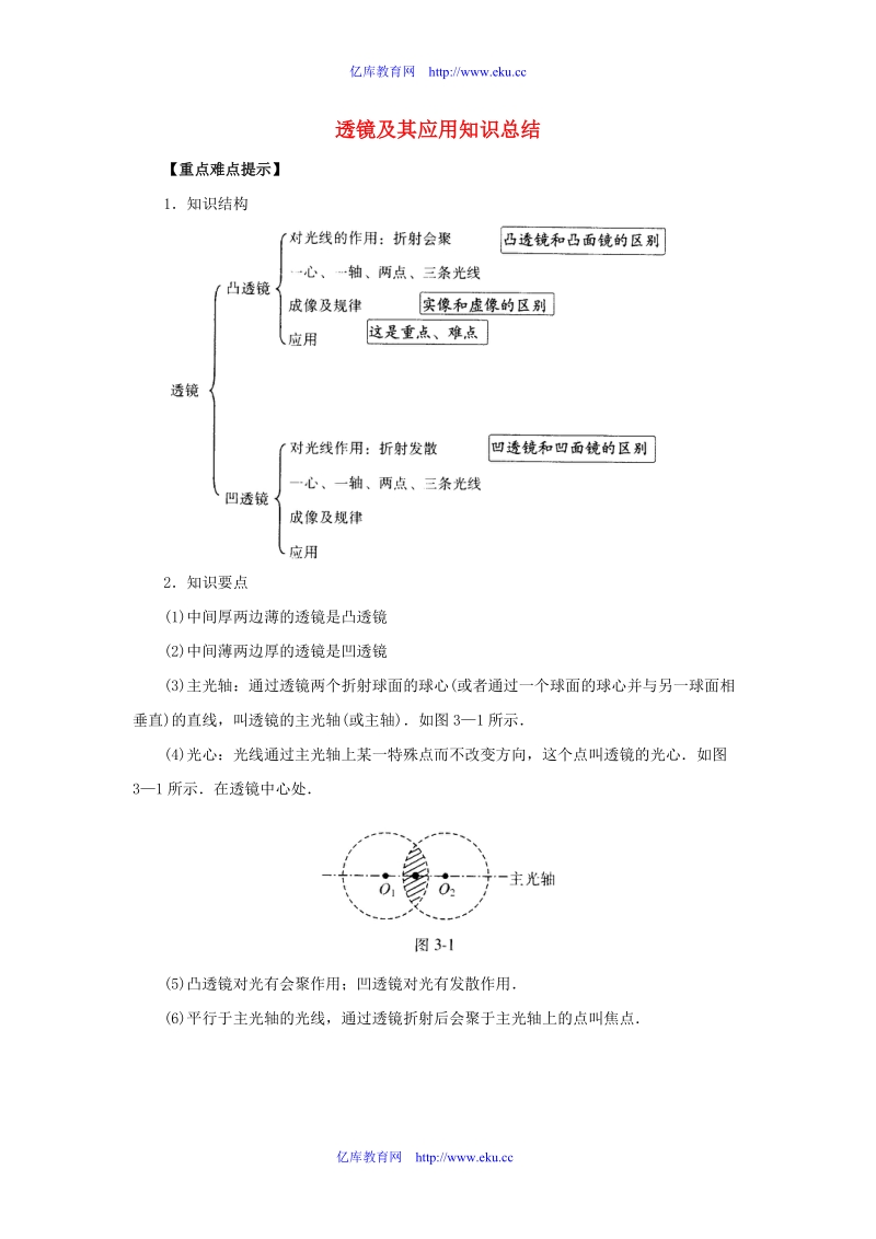 八年级物理上册 第三章透镜及其应用教案 人教新课标版.doc_第1页