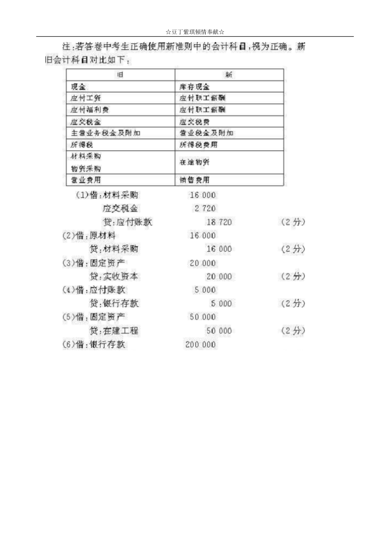 2009年4月全国自考基础会计学历年真题答案.doc_第2页