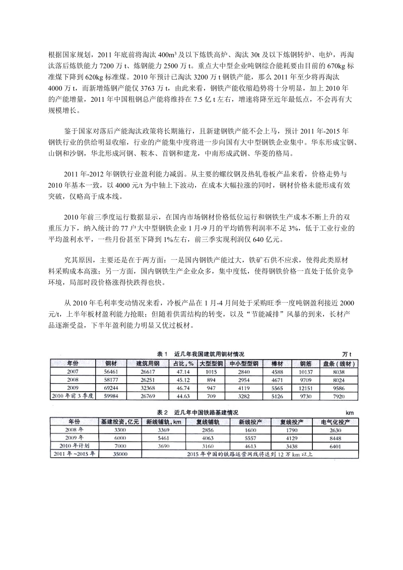 2011年我国钢铁行业将由高速增长向结构调整转变.doc_第3页