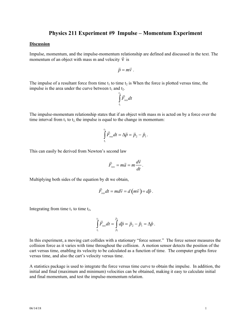 impulse – momentum experiment.doc_第1页