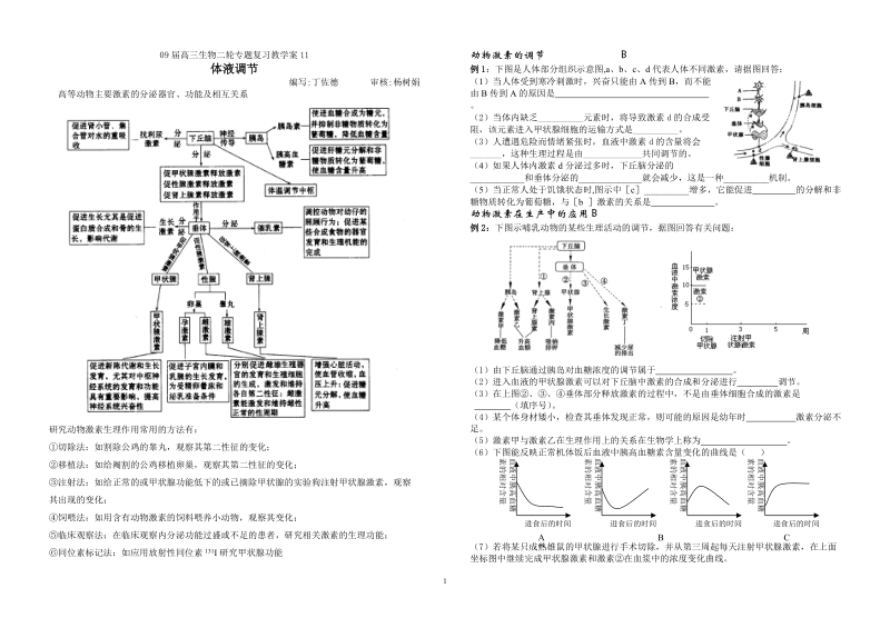 09届高三生物二轮专题复习教学案11.doc_第1页