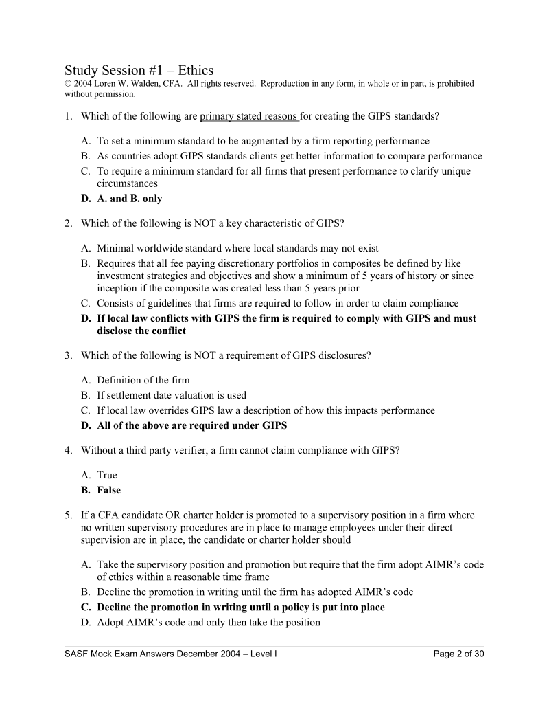 cfa mock exam level i 2004 answers updated 11-4-04.doc_第3页