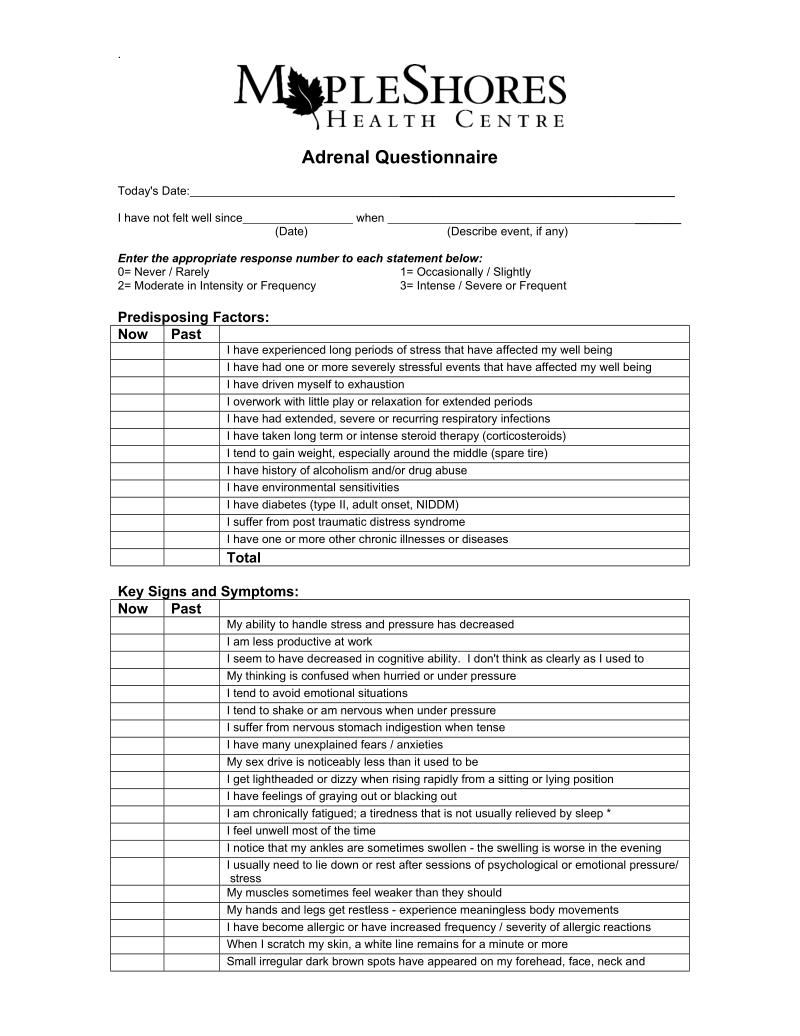 adrenal questionnaire.doc_第1页