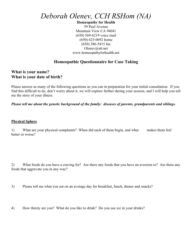 homeopathic questionnaire for the childs case.doc_第1页