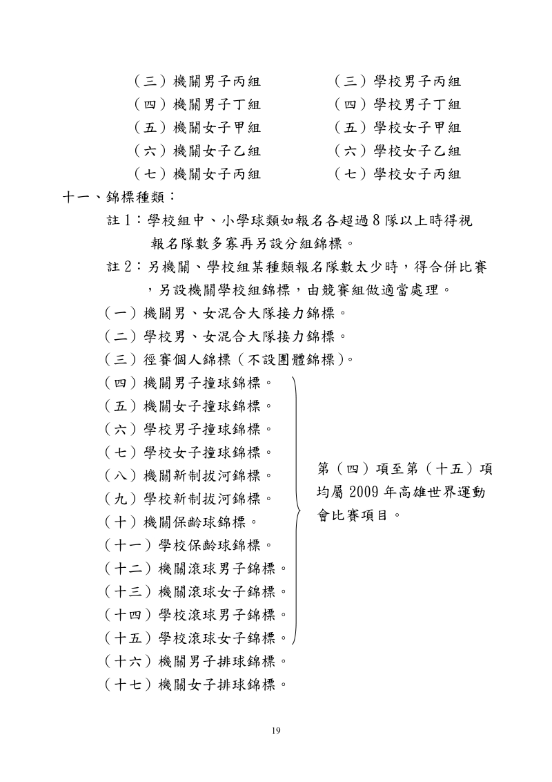 97年高雄市政府暨所属机关学校员工运动会竞赛规程.doc_第3页