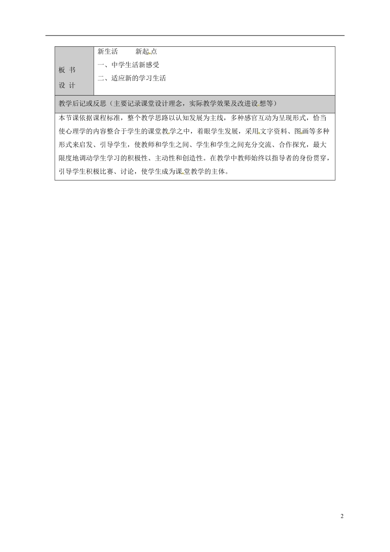 山东省六年级道德与法治上册 第一单元 走进新的学习生活 第1课 我是中学生啦 第1框 笑迎新生活复习教案 鲁人版五四制.doc_第2页