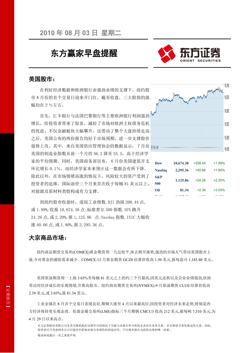 东方证 券-赢家早盘提醒-100803.doc_第1页