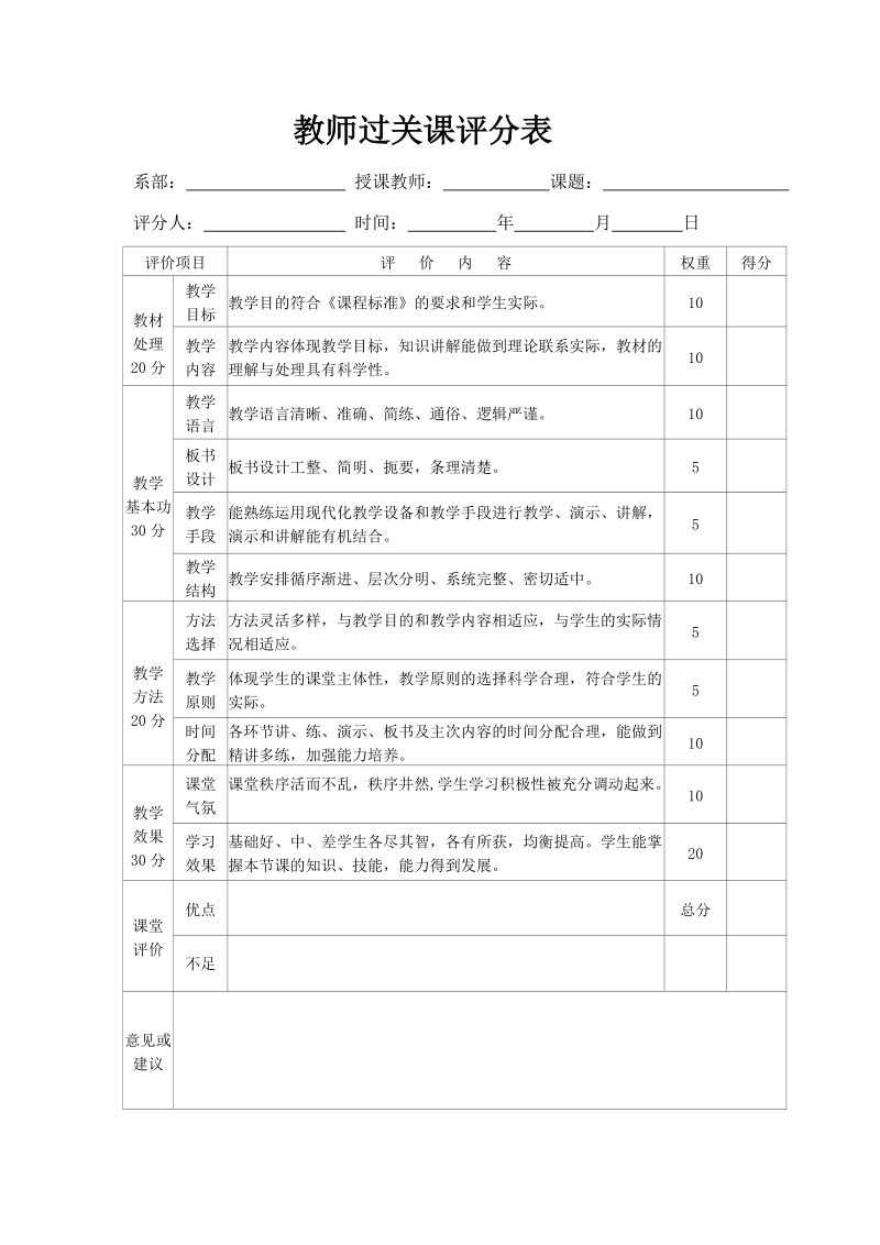 附件：教师过关课评分表doc.doc_第1页