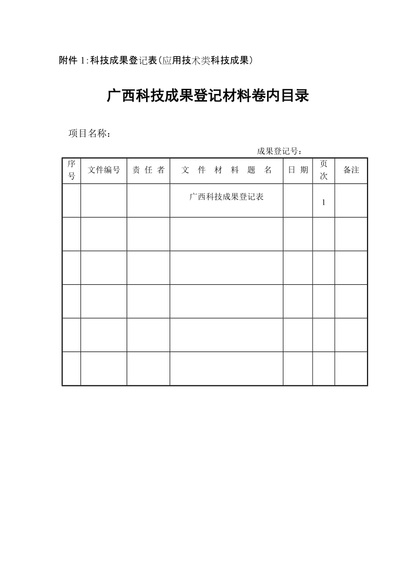 附件1：科技成果登记表（应用技术类科技成果）.doc_第1页