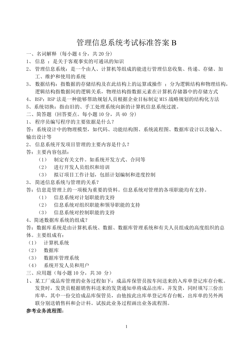 管理信息系统试卷b和参考 答案.doc_第1页