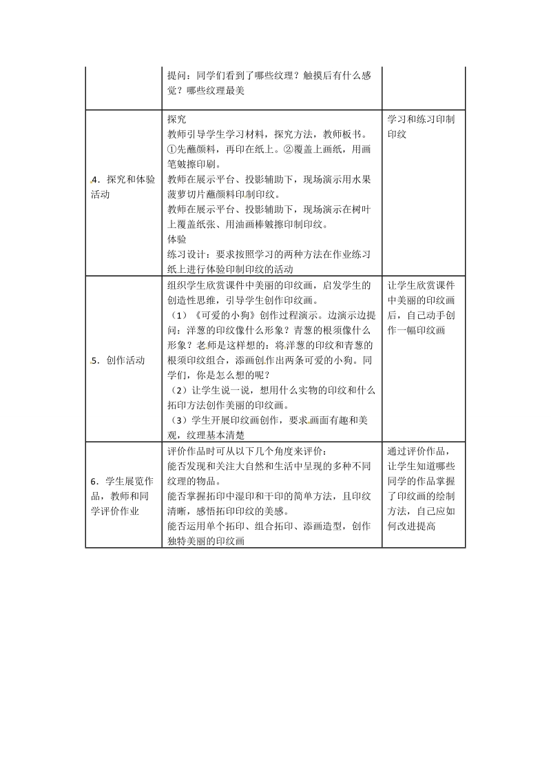 (人教新课标-2014) 一年级上美术教案 - 美丽的印纹1.doc_第2页