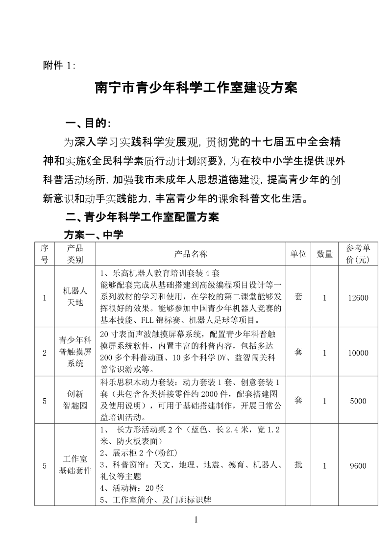 建设第二批南宁市青少年科学工作室方案.doc_第1页