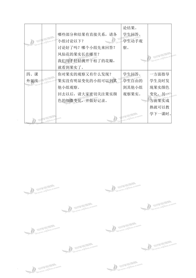 （浙教版）三年级科学下册教案 开花了，结果了 1.doc_第3页