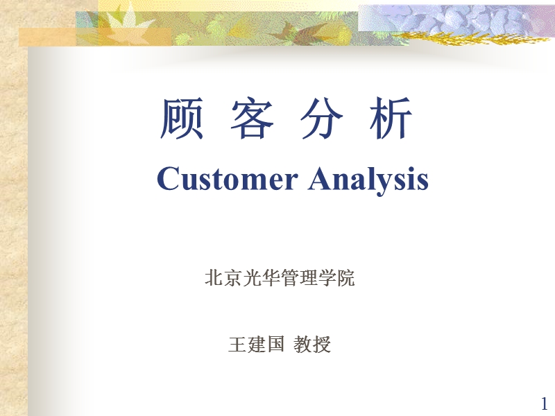 emba市场营销讲义  4 custermor analysis.ppt_第1页