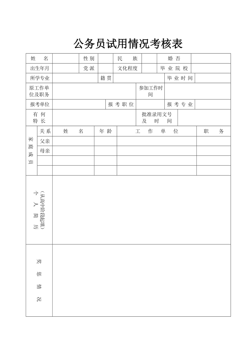 国家公务员试用情况考核表.doc_第1页