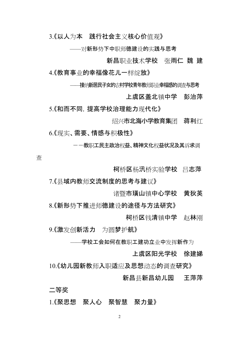 关于公布第九届调研报告（论文）评选结果的通知.doc_第2页