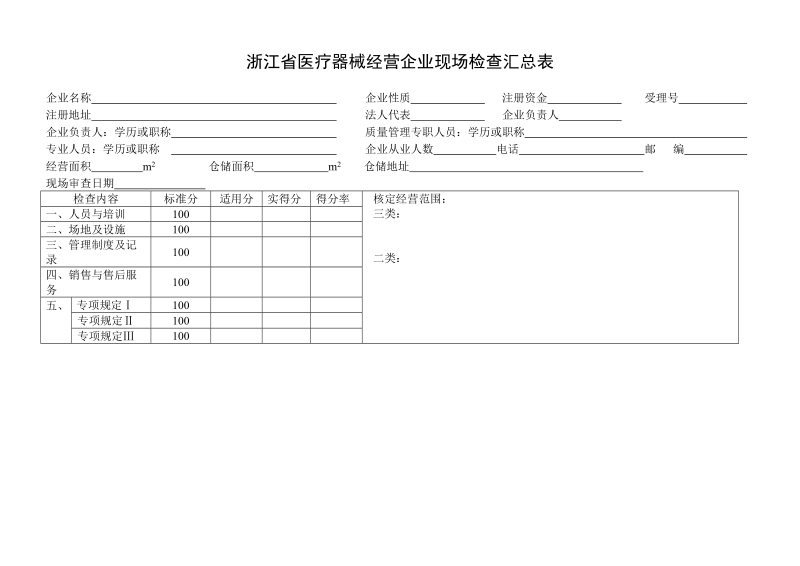 浙江省医疗器械经营企业检查验收评分表.doc_第2页