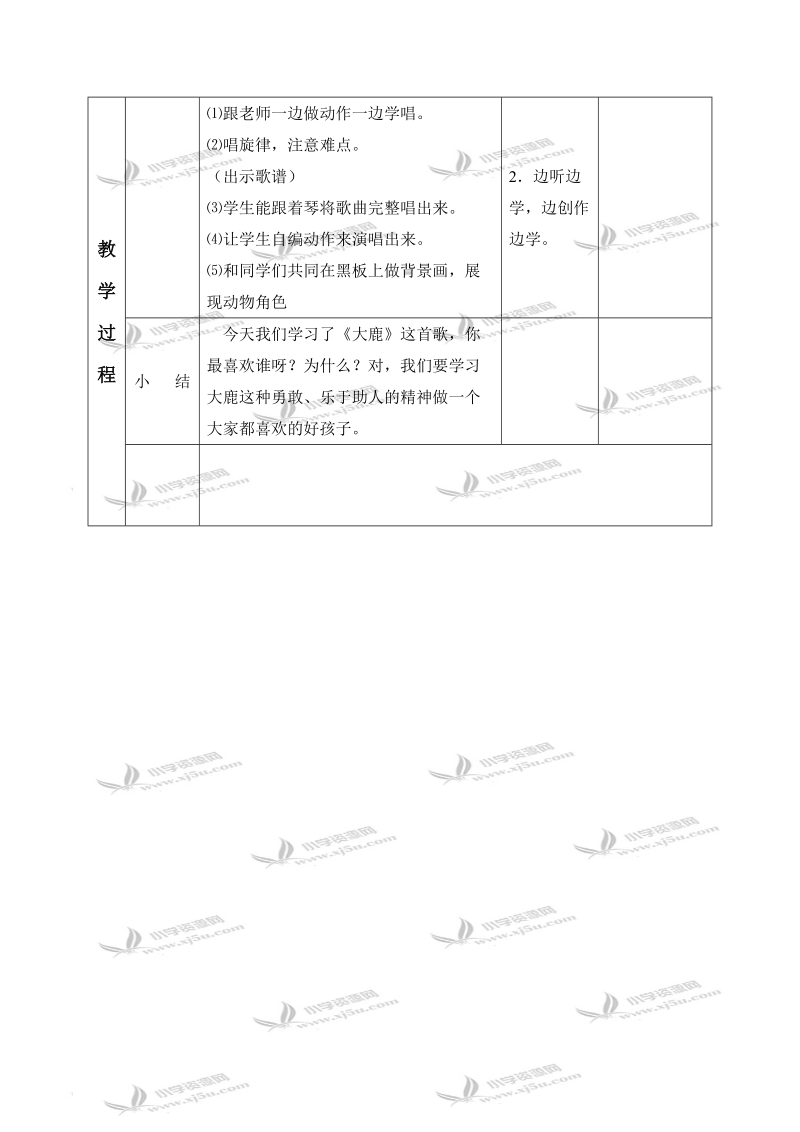 （湘教版）二年级音乐下册教案 大鹿 4.doc_第2页