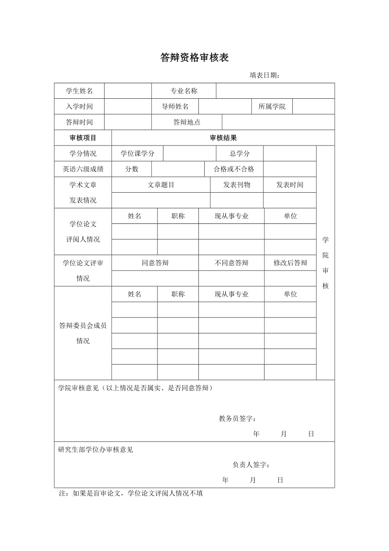 答辩资格审核表 - 1.doc_第1页