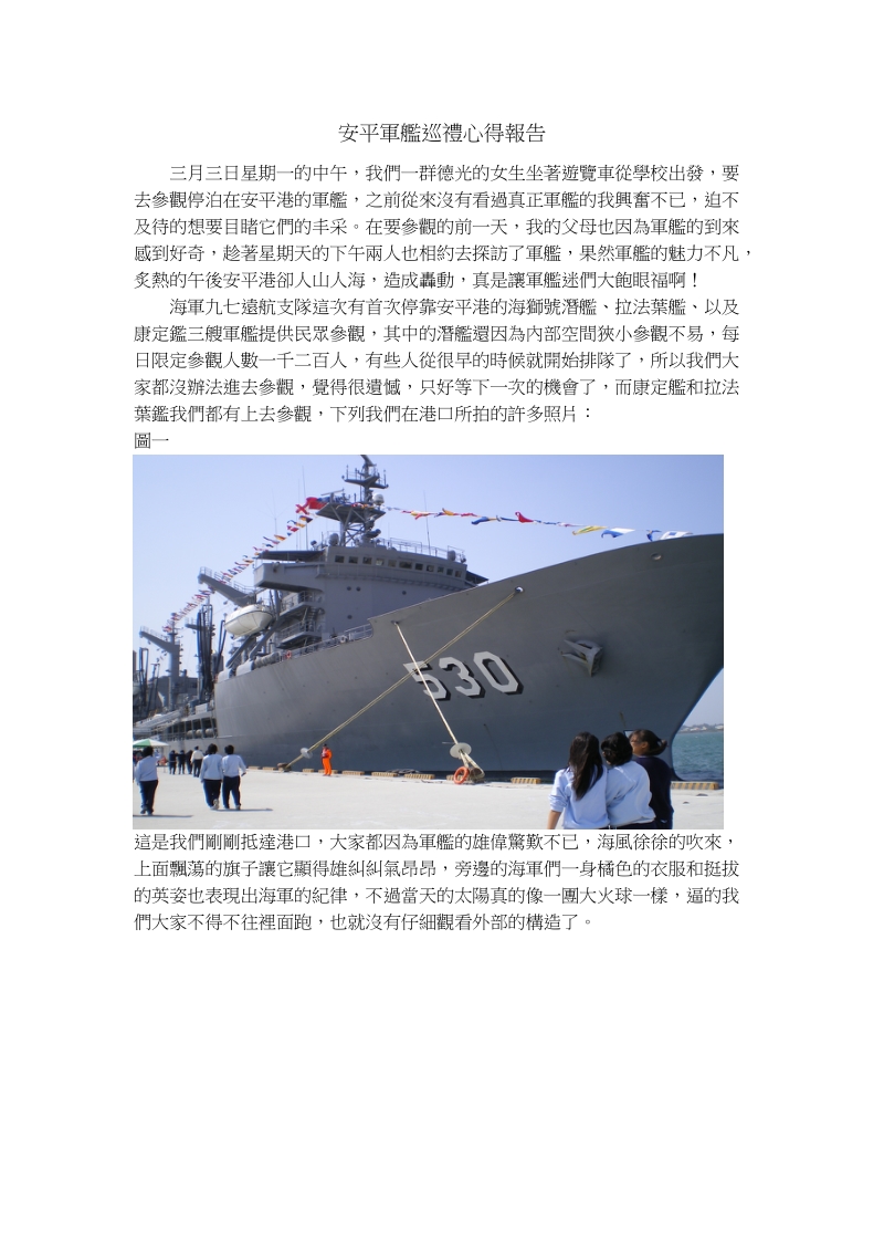 安平軍艦巡裡心得報告.doc_第1页