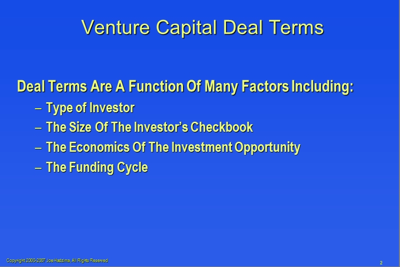 国外私募股权交易教程venture_capital_deal_terms.ppt_第2页