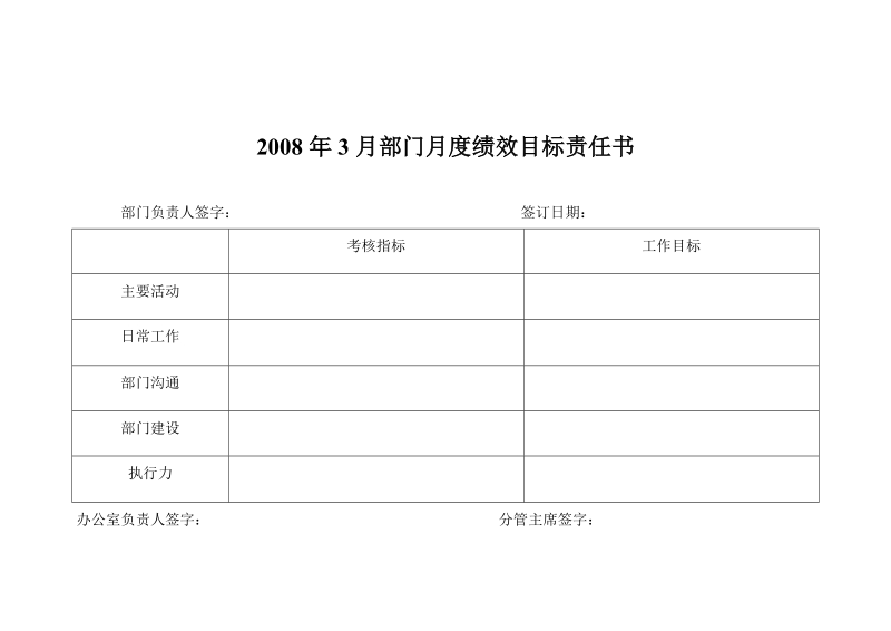 07人力资源班月度绩效目标责任书.doc_第1页