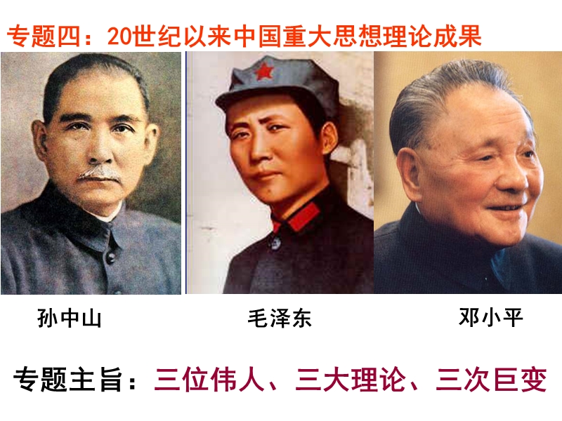 专题主旨三位伟人、三大理论、三次巨变.ppt_第1页