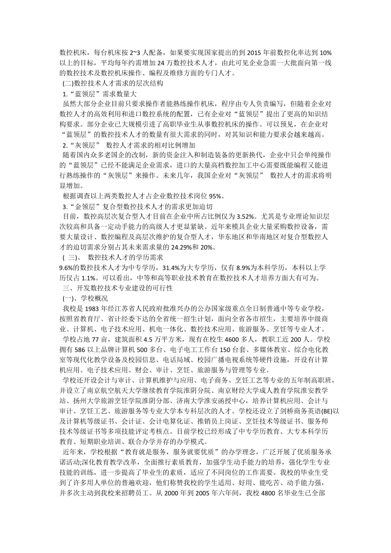 数控技术应用专业建设调研论证报告.doc_第2页