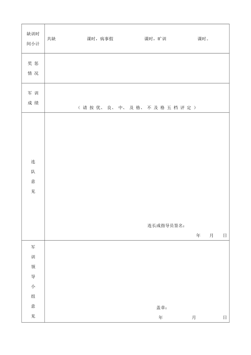 上海建桥学院学生军事技能训练成绩登记表.doc_第2页