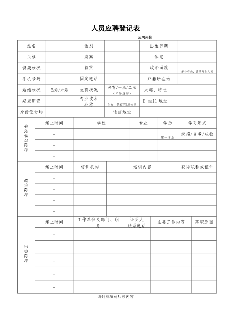 《应聘登记表》doc.doc_第1页