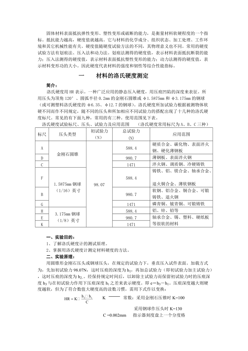 材料的硬度检测实验指导书.doc_第2页