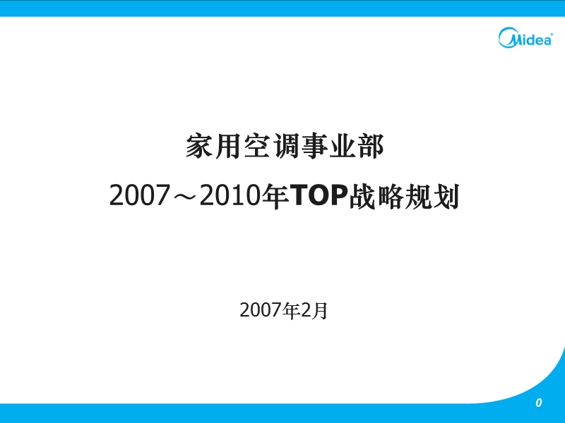 美的制冷家用空调事业部top战略规划.ppt_第1页