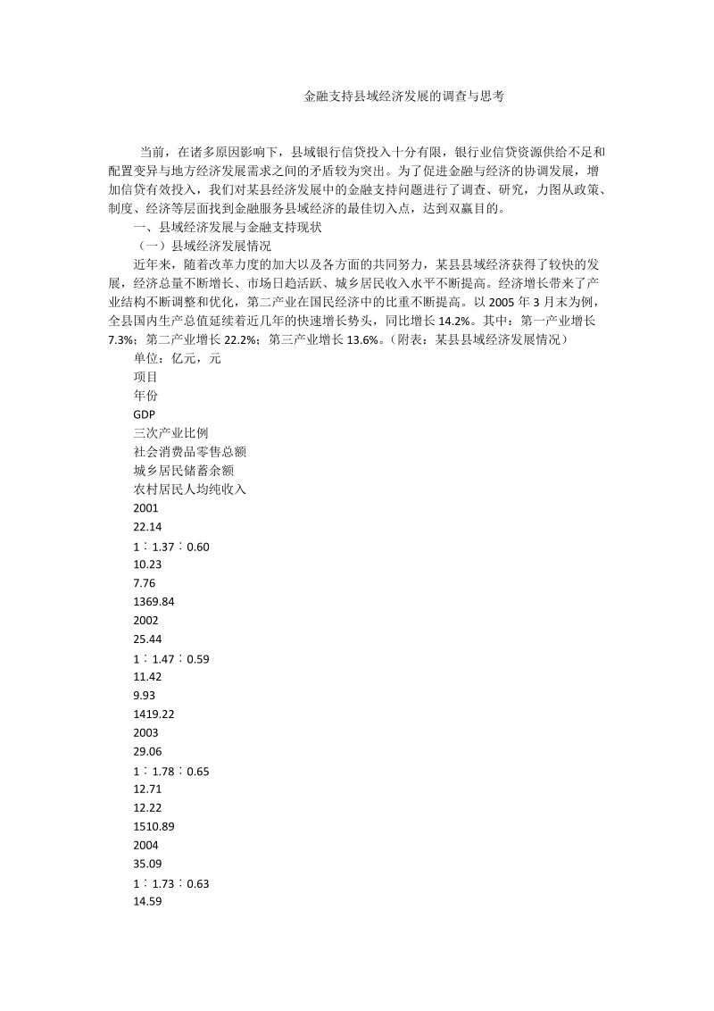 金融支持县域经济发展的调查与思考.doc_第1页