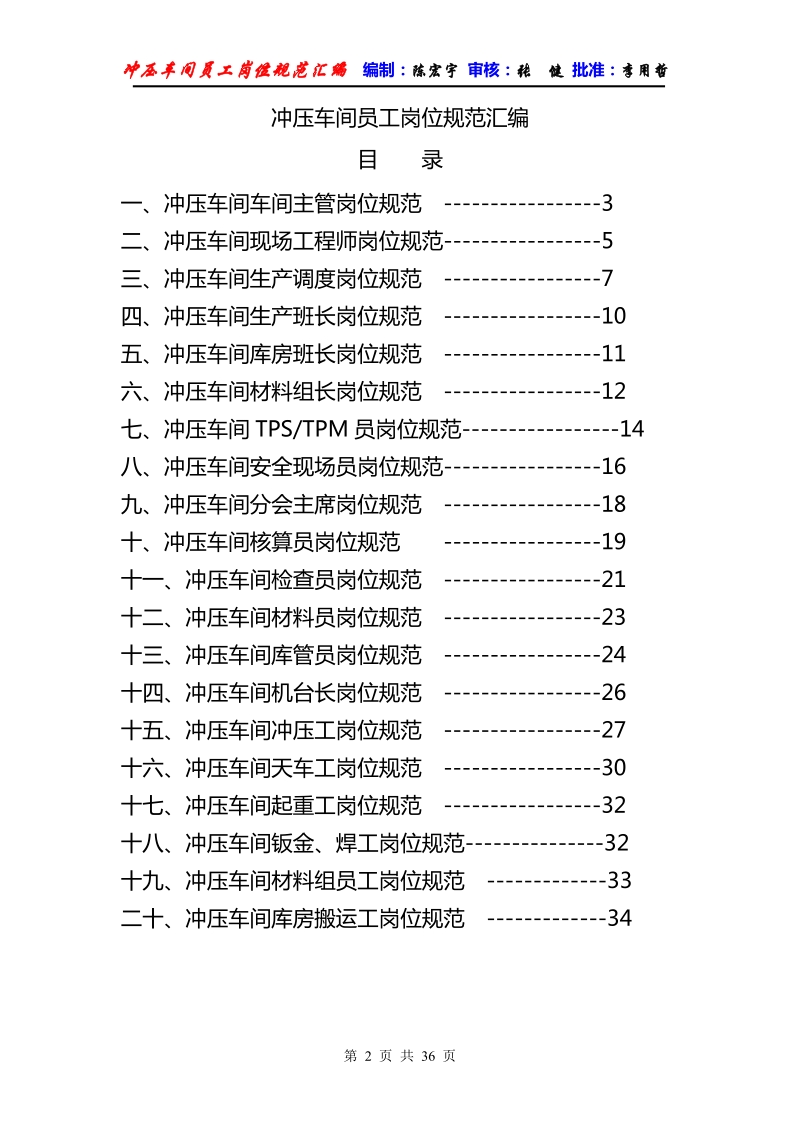 冲压车间员工岗位规范汇编--2006.doc_第2页