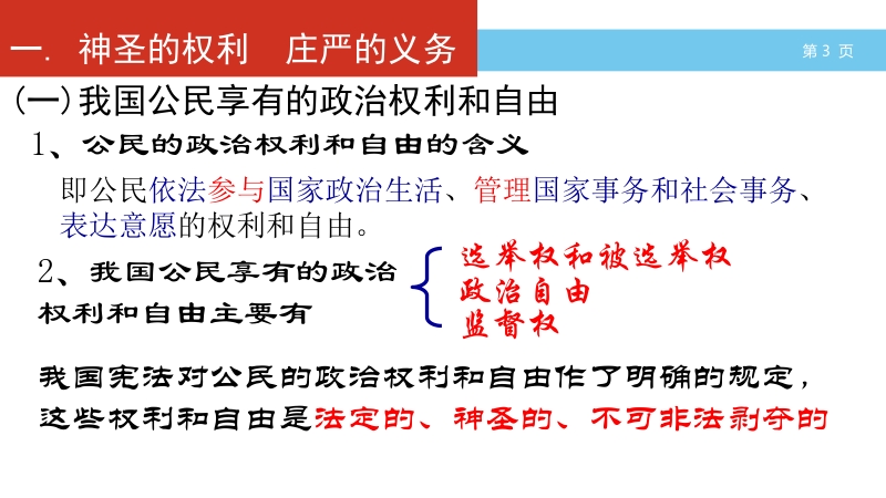 1.1.2政 治权利与义务：参与政 治生活的基础和准则(共23张)精要.pptx_第3页