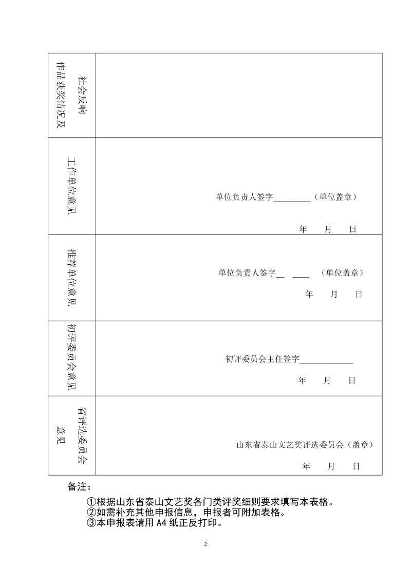 第二届山东省“泰山文艺奖”（艺术类）评选奖励工作实 ….doc_第2页