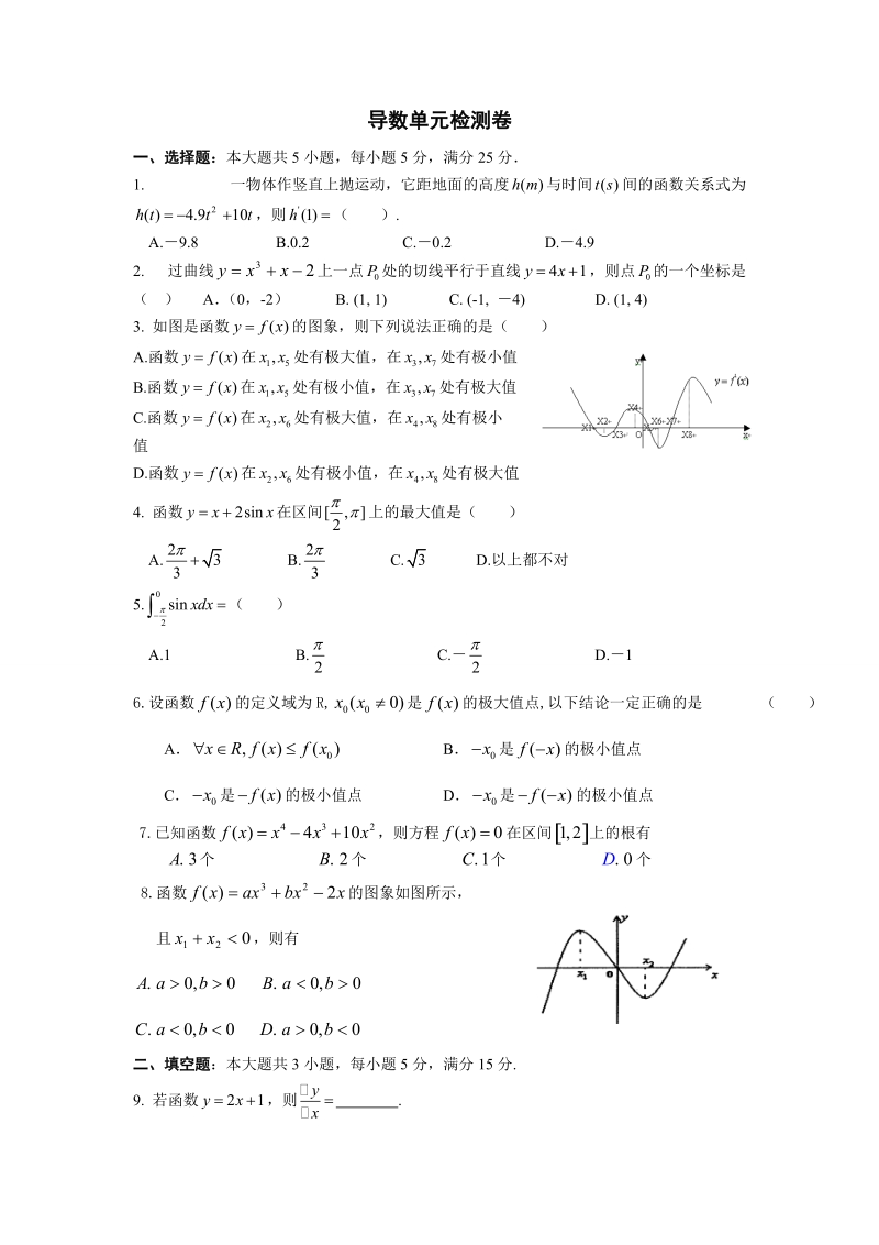 导数单元检测卷.doc_第1页