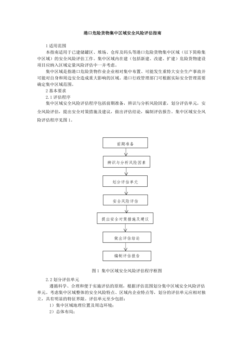 港口危险货物集中区域安全风险评估指南.doc_第1页