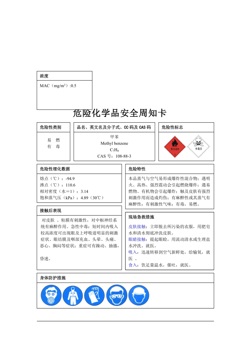 危险化学品安全周知卡编制完整版.doc_第3页