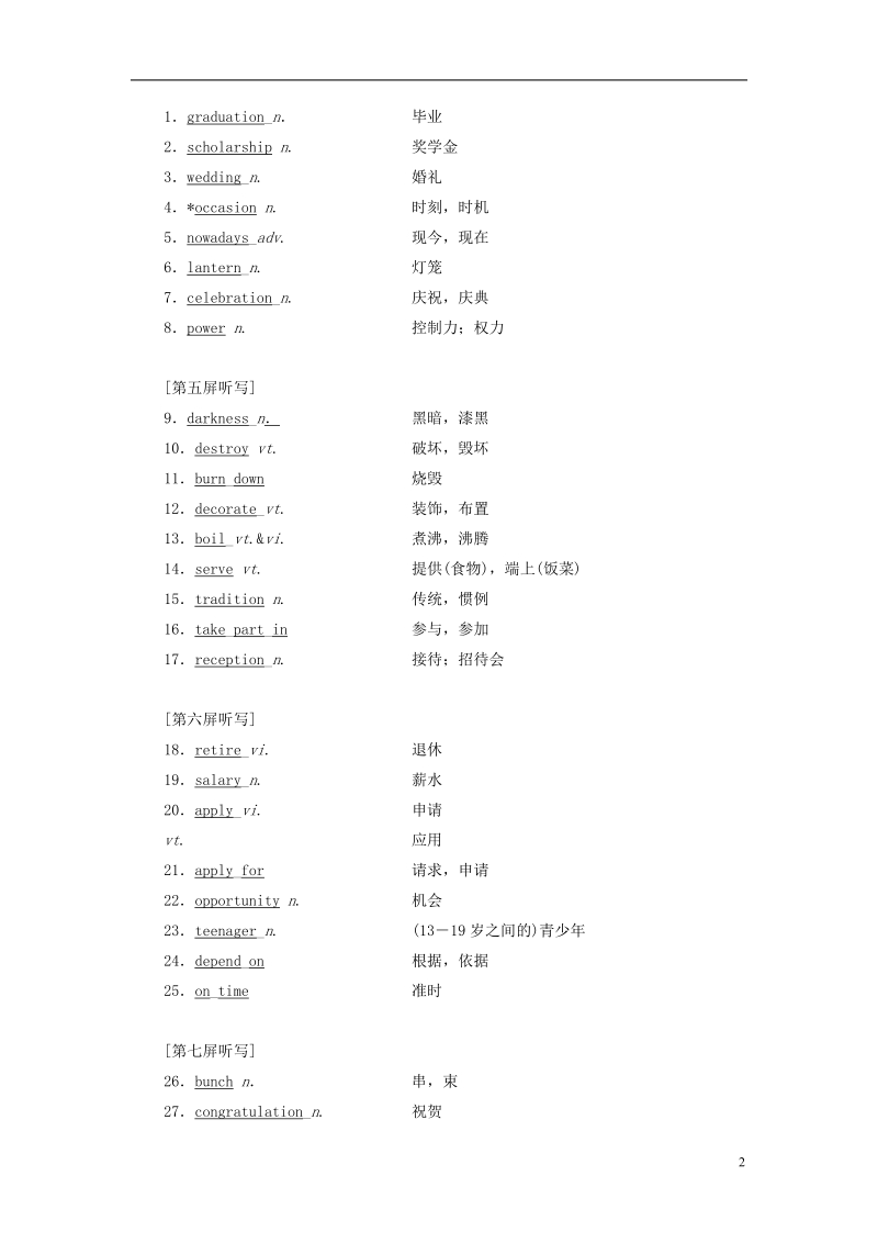 2018-2019学年高考英语一轮复习 unit 3 celebration讲义 北师大版必修1.doc_第2页