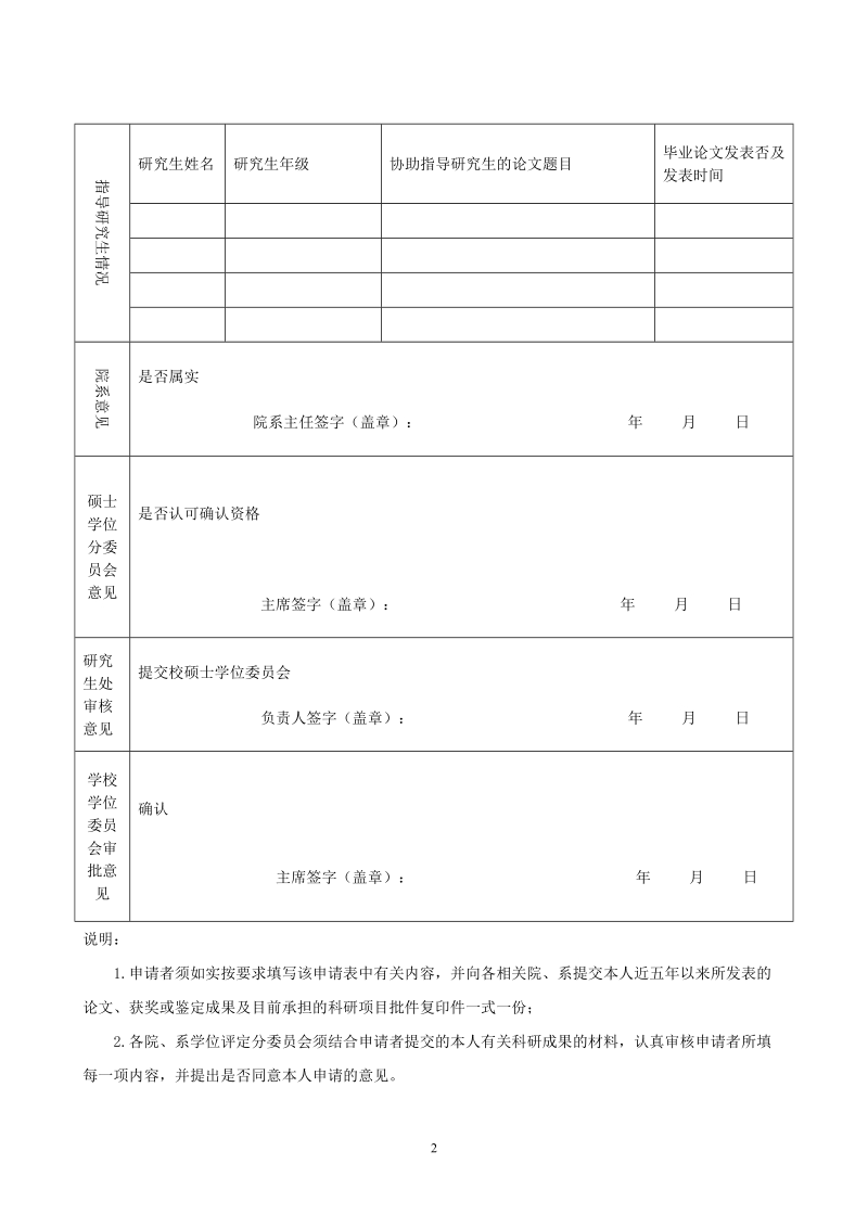 附件二：川北医学院硕士研究生指导教师资格申请表.doc_第2页