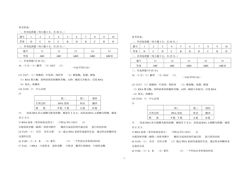 (学生用)第4章  基因的表达的单元检测.doc.doc_第3页