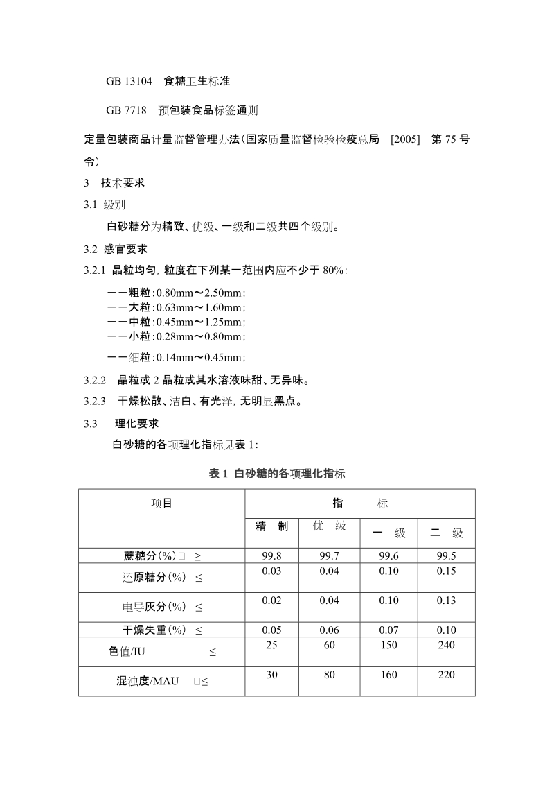 附录4：白糖期货交割质量指标&mdash;&mdash;国标.doc_第3页