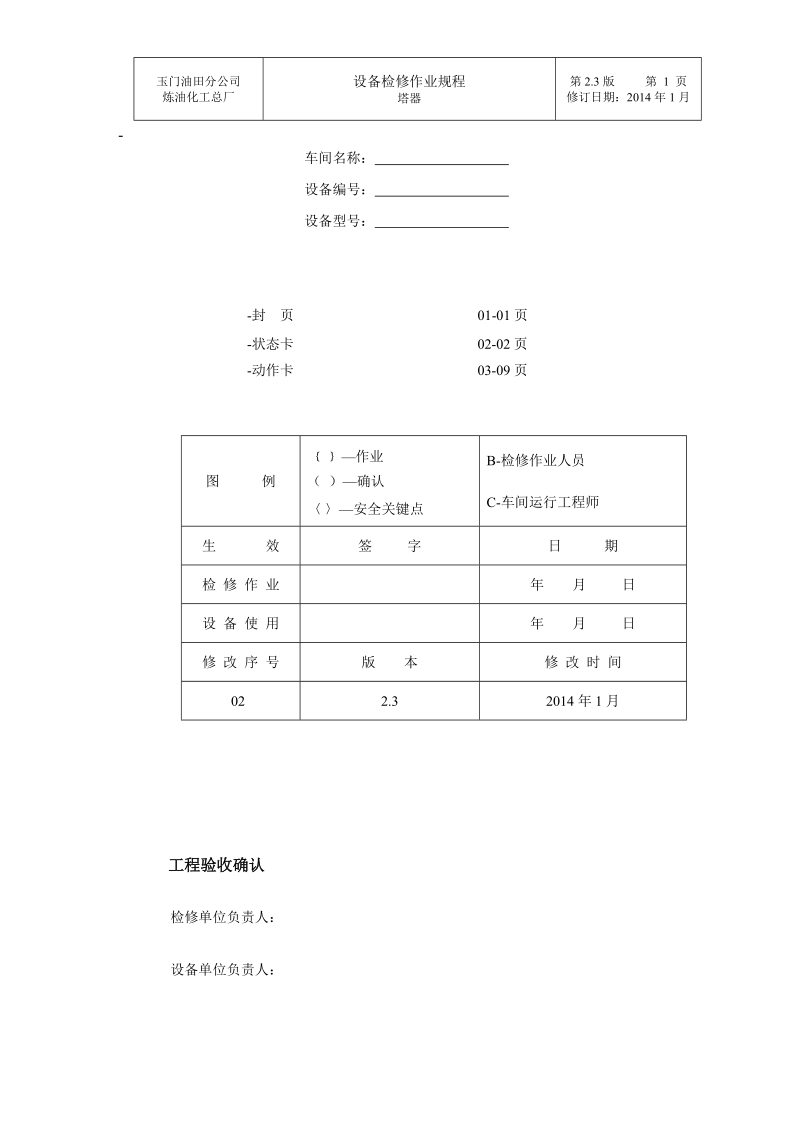 16塔器大修作业规程(50份)资料.doc_第1页