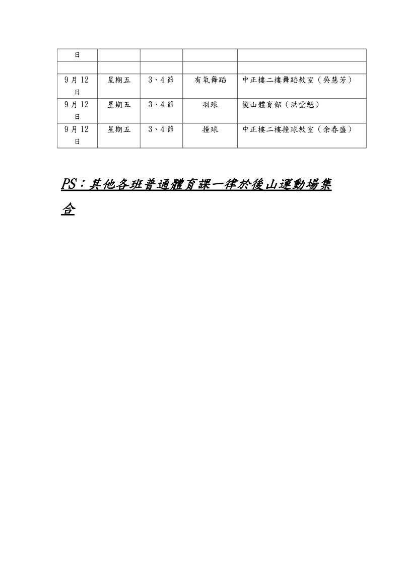 971体育选项第一周上课集合地点.doc_第2页